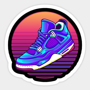 AJ 4 Retrowave Neon Sneaker Sticker